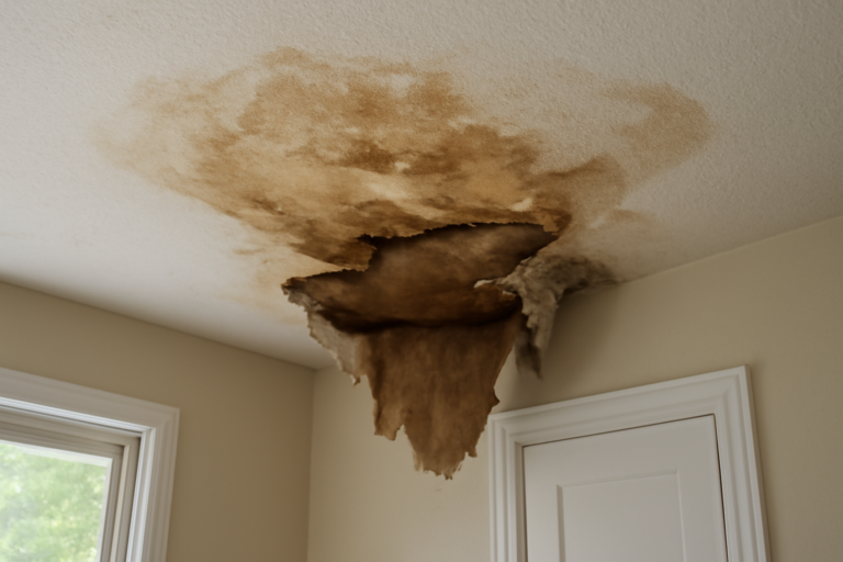 Ceiling Drywall Water Damage Restoration
