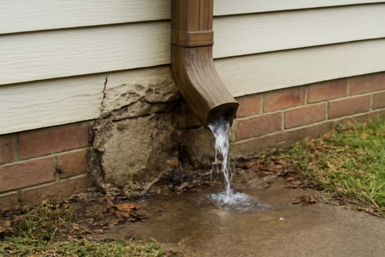 Downspout Failure Water Removal