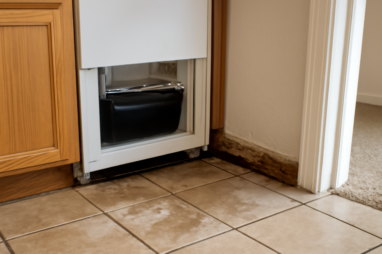 Ice Maker Line Leak Water Removal