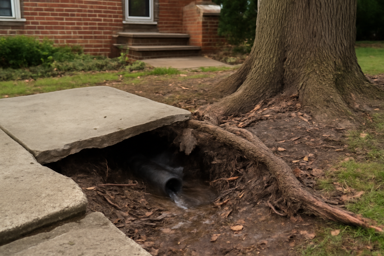 Tree Root Pipe Damage Water Removal in Flowing Wells, AZ